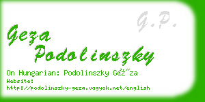 geza podolinszky business card